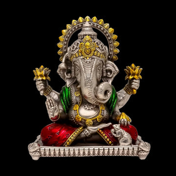 Antique silver lord ganesh idol